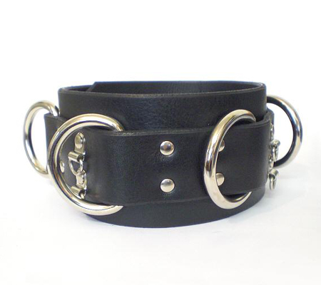 Collars : Leather Bondage Collar