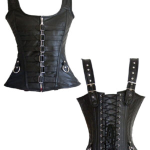 Apple Shaped Laced Leather Corset