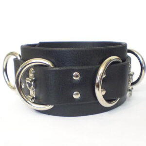Leather Collar With 4-D Rings