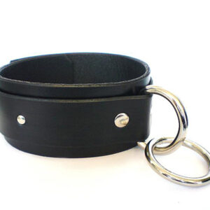 Leather Bondage Collar with 1-D/O Ring