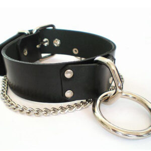 Chain Leather Bondage Collar