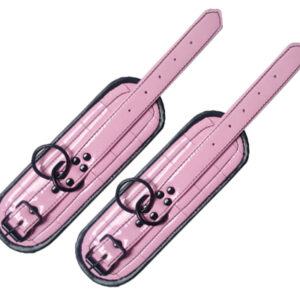 Pink Leather Lined Cuffs with Piping