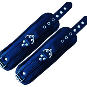 Padded Bondage Cuffs in Black Leather
