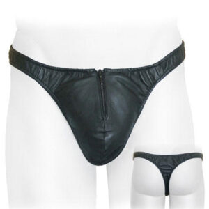 Leather Thong - Zipper Front