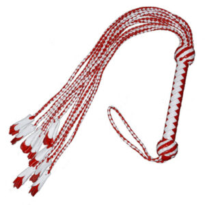 Leather Flogger (Red/White)