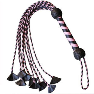 Pink Black Leather Flogger