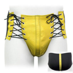 Leather Lace & Lycra Thong
