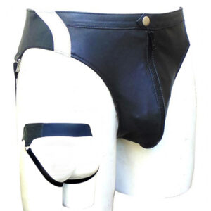 CLeather Jockstrap with Color Stripe