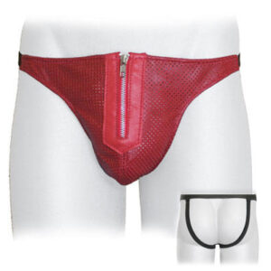 Leather Vent Jock with a Zipper